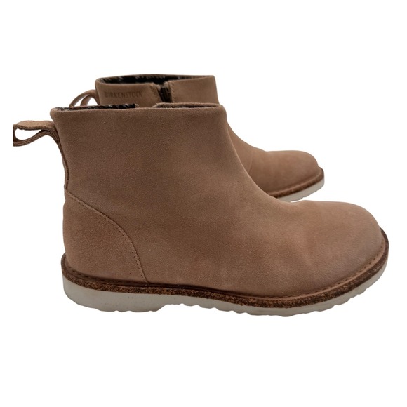 Birkenstock Melrose Suede Ankle Boots Water Resistant Zip Up Women's Tan - Picture 2 of 9